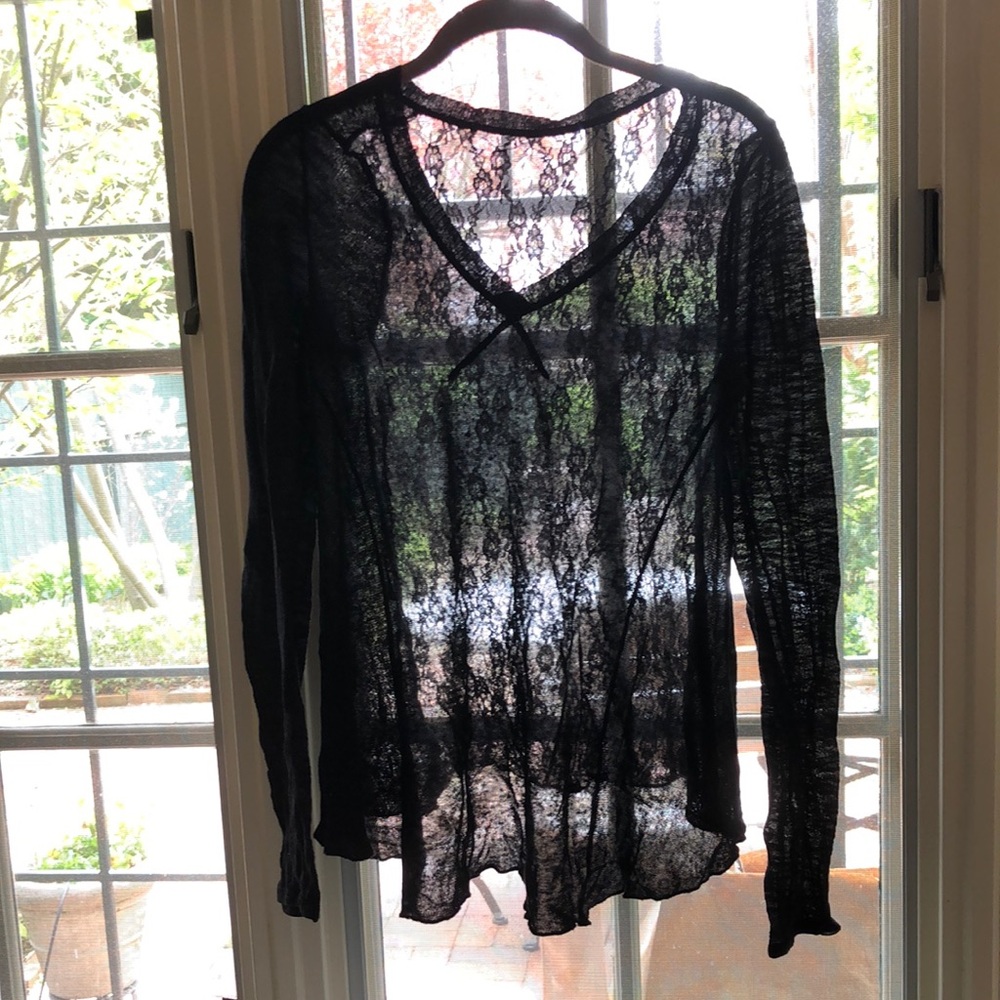 Black lace free people sweater size small